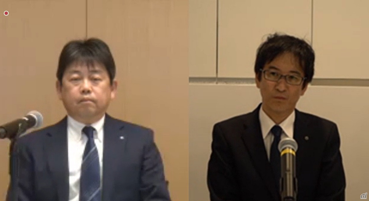 （左から）NTT西日本 執行役員 設備本部 サービスエンジニアリング部 部長 桂一詞氏、NTT東日本 ネットワーク事業推進本部 サービス運営部 部長 鈴木康一氏
