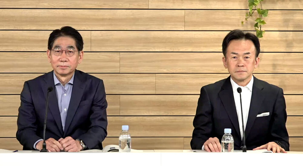 NECの森田隆之社長兼CEO（左）と藤川修CFO