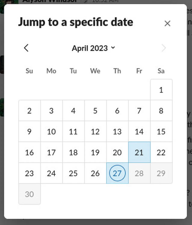 「特定の日付に移動」のポップアップから特定の日付を選択する。提供：Jack Wallen/ZDNET