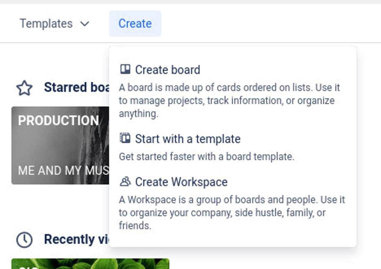 「Create board」（ボードを作成）を飛ばして、「Start with a template」（テンプレートを使用する）に直接進んでも構わない。提供：Jack Wallen/ZDNET