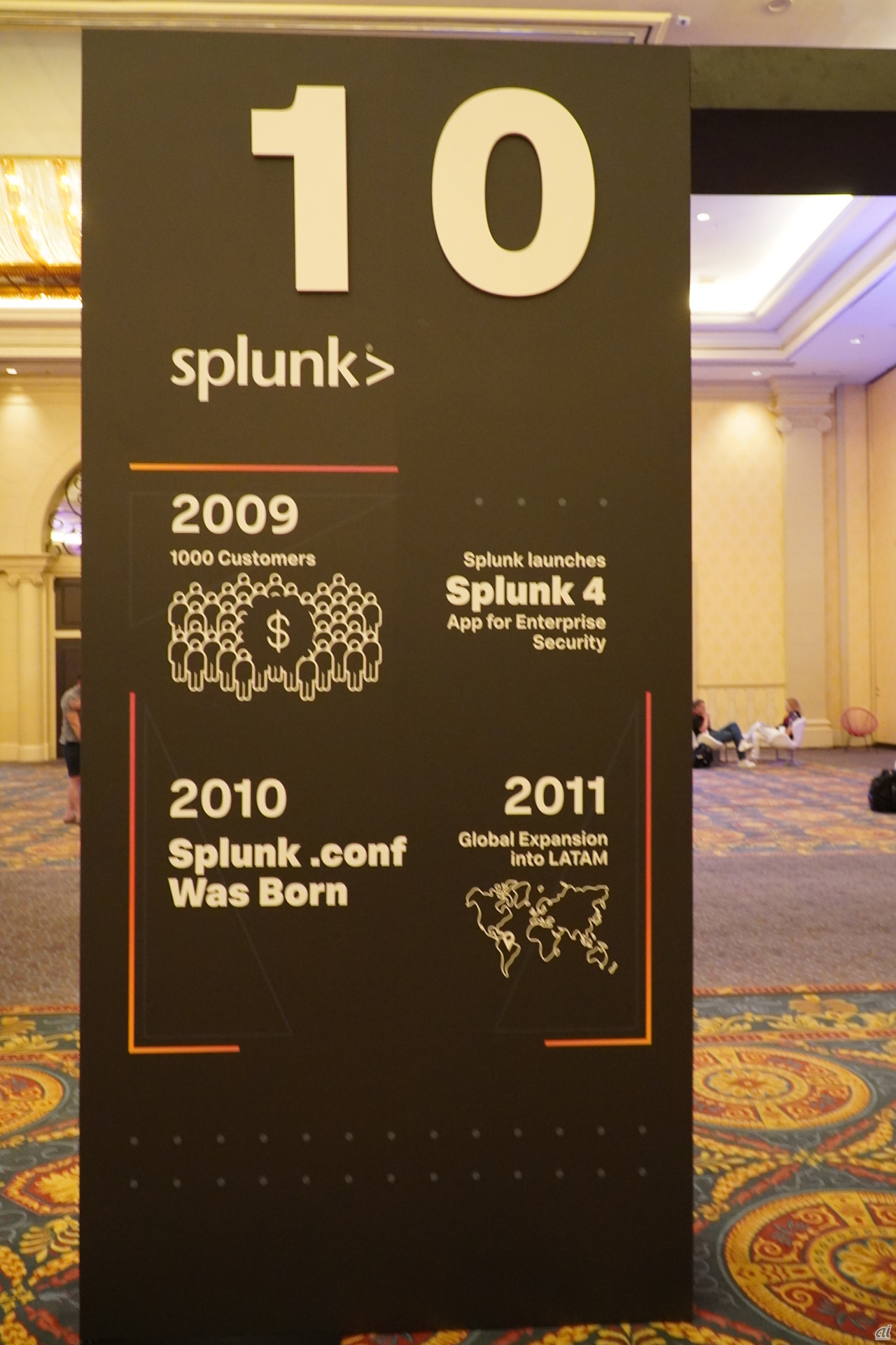 2009年に顧客数は1000を突破し、「Splunk 4」をリリース。2010年には年次カンファレンス「Splunk .conf」が始まり、2011年にラテンアメリカ地域に進出した。