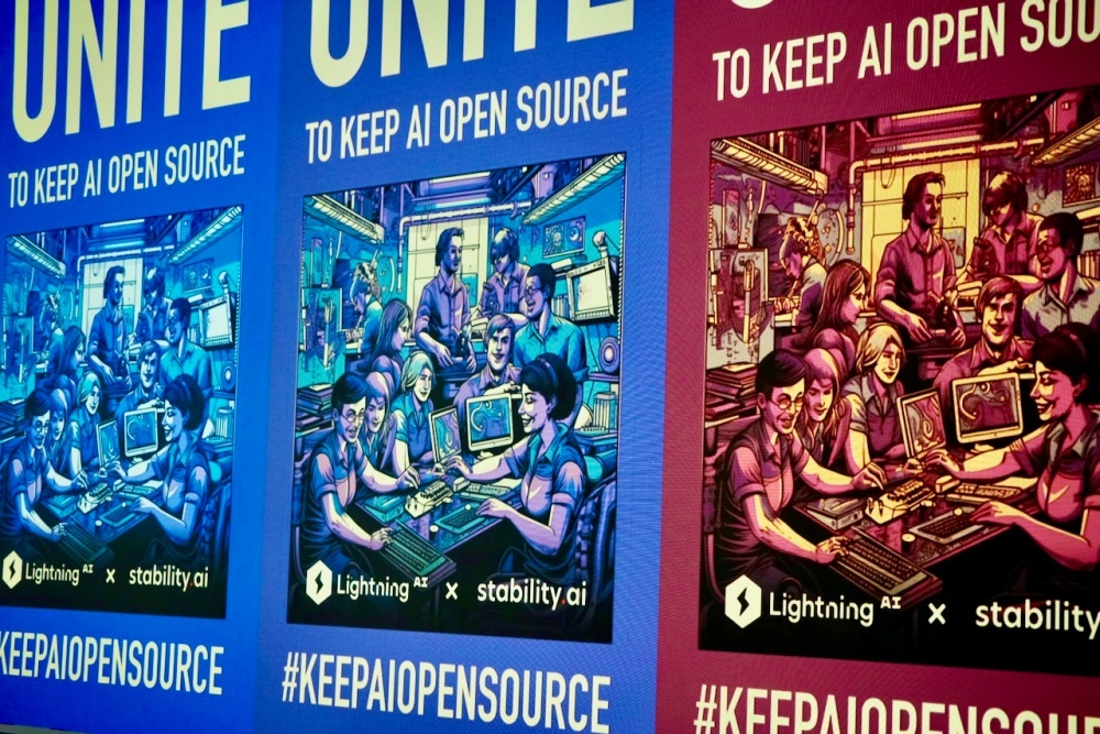 TO KEEP AI OPEN SOURCEというポスター