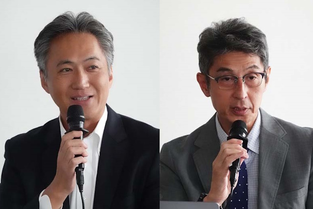 CyberArk Software 執行役社長の倉橋秀則氏（左）とソリューションズ・エンジニアリング本部 本部長の佐野龍也氏