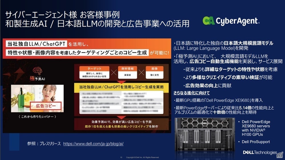 図3：サイバーエージェントにおけるPowerEdge XE9680の活用