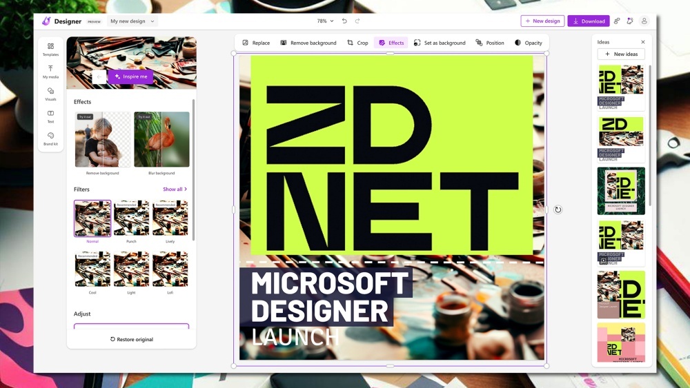 Microsoft Designerの画面