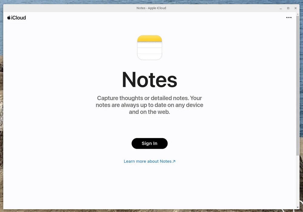 iCloud Notesのサインインプロセスは非常に簡単だ。提供：Screenshot by Jack Wallen/ZDNET