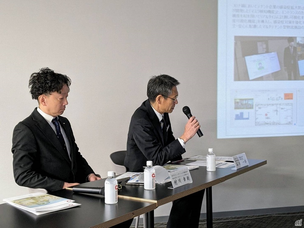 NTT Com 関西支社 第二ビジネスソリューション営業部門 主査の村川幸則氏（左）、大和ハウス工業 建築事業本部 担当部長の石川一郎氏