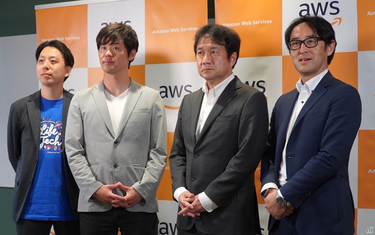 左からライフイズテック 讃井氏、奥苑氏、学研メソッド 中村氏、AWSジャパン 瀧澤氏