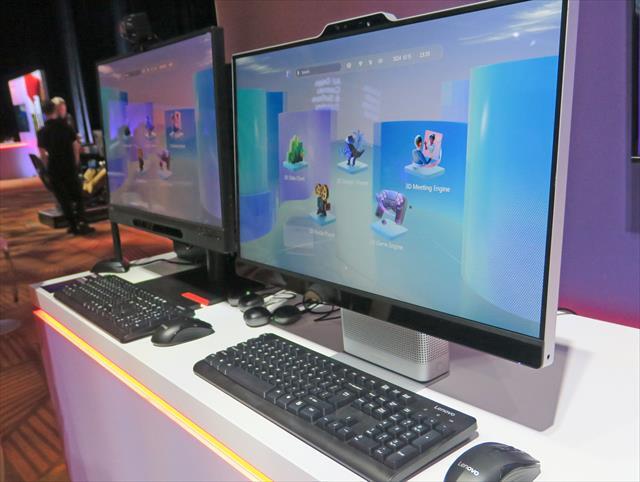 展示エリアでは3D PCのモニターも展示していた。