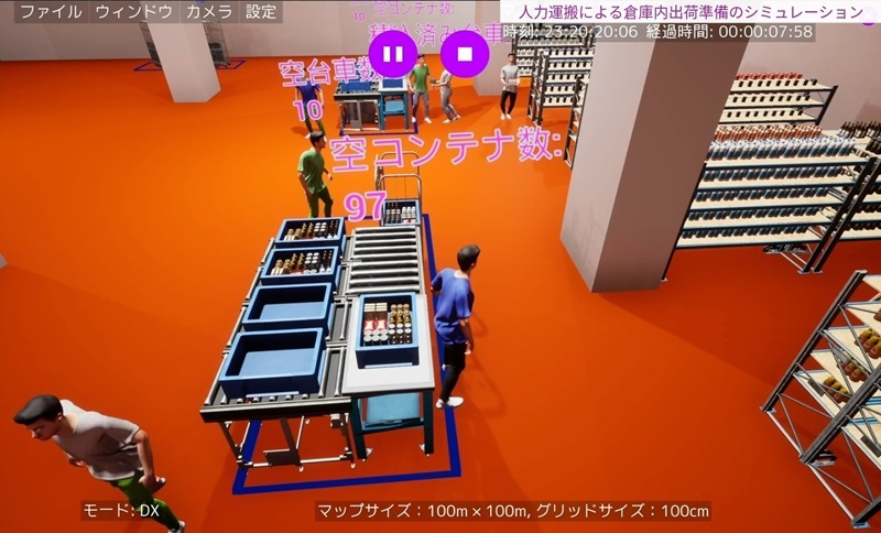 人による倉庫内出荷準備のシミュレーション