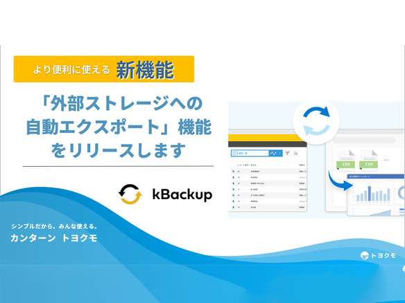 トヨクモ、「kintone」のデータを外部ストレージへ書き出せる新機能