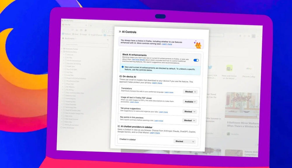 Mozilla、次期「Firefox」でユーザー待望のAIコントロール導入へ