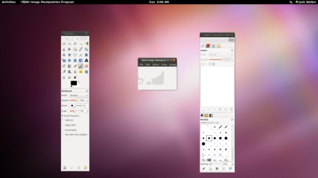 図B GNOMEのデスクトップ