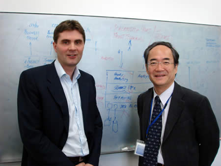 ファストサーチ＆トランスファ、CEOのJohn M. Lervik氏（左）と、同社日本法人社長の徳末哲一氏画像