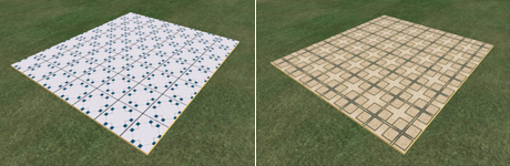 「Floor Tile 2」（左）と「Floor Tile 4」（右）をリピートして貼った例