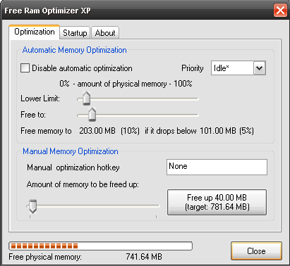 Free Ram Optimizer XP