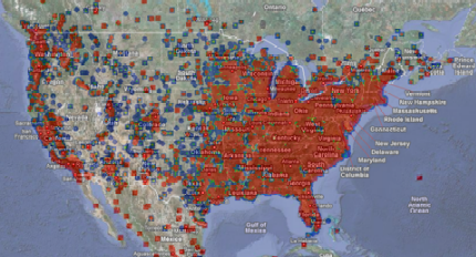米国の感染状況地図