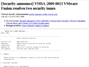 [Security-announce] VMSA-2009-0013 VMware Fusion resolves two security issues