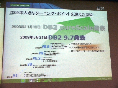 IBMは「DB2 pureScale」の発売をDB2の転機と考えている。積極攻勢への一里塚となるか（画像をクリックすると拡大します）