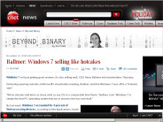 Ballmer： Windows 7 selling like hotcakes | Beyond Binary - CNET News