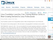 Linux Foundation Launches Free Training Webinar Series to Meet Growing Demand for Linux Professionals | The Linux Foundation