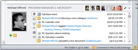 Outlook Social Connectorの利用画像
